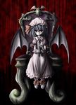  1girl bat_wings kurona photoshop_(medium) red_eyes remilia_scarlet solo touhou wings 