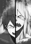  2boys greyscale male_focus monochrome multiple_boys parody sharp_teeth simon soul_eater teeth tengen_toppa_gurren_lagann viral 