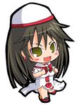  akira_ferrari aria blush_stickers chibi long_hair lowres pac-man_eyes solo suntail uniform 