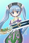  blue_eyes blue_hair gretel_(otogi-jushi_akazukin) hashiyamoto long_hair otogi-juushi_akazukin solo sword weapon 