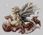  ibukichi kushala_daora monster_hunter personification solo tail wings 