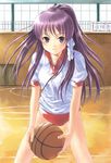  basketball buruma clannad fujibayashi_kyou gym_uniform hair_ribbon ribbon solo yamamoto_shima 