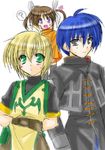  2boys ? chrono_harlaown lyrical_nanoha mahou_shoujo_lyrical_nanoha minazoi_kuina multiple_boys open_mouth purple_eyes takamachi_nanoha yuuno_scrya 