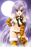  animal_print cosplay full_moon hasegawa_yukino moon oni original pointy_ears solo thighhighs tiger_print 