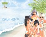  :p ;p back beach bikini bird black_hair blonde_hair blush breasts cleavage cloud day flat_chest grey_hair hands_clasped ichigo_100_percent island kawashita_mizuki kitaooji_satsuki large_breasts leg_hug long_hair looking_back manaka_junpei medium_breasts minamito_yui multiple_girls nishino_tsukasa one_eye_closed outdoors own_hands_together palm_tree polka_dot polka_dot_bikini polka_dot_swimsuit seagull shadow short_hair side-tie_bikini sideboob sky swimsuit tongue tongue_out toujou_aya tree untied wallpaper water 