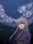  artist_request blood fujino_shizuru japanese_clothes leaf my-hime solo 