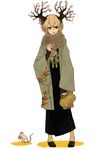  bad_id bad_pixiv_id bag eating handbag horns japanese_clothes l_hakase mouse original scarf solo tongue tree 