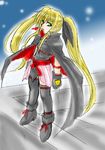  blonde_hair fate_testarossa long_hair lyrical_nanoha mahou_shoujo_lyrical_nanoha minazoi_kuina solo thighhighs twintails very_long_hair 