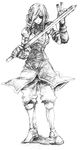  agrias_oaks artist_request final_fantasy final_fantasy_tactics greyscale medieval monochrome solo sword v weapon 