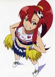  artist_request cheerleader from_above heart highres kamina_shades long_hair official_art pieces_of_sweet_stars pom_poms ponytail red_hair scan solo tengen_toppa_gurren_lagann yellow_eyes yoko_littner 