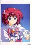  90s blue_eyes gloves mitsumi_misato pastel_(twinbee) red_hair sleeves_rolled_up twinbee 