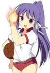  basketball buruma clannad fujibayashi_kyou gym_uniform hair_ribbon jimeko ribbon solo 