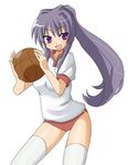 basketball clannad fujibayashi_kyou gym_uniform hottan! ponytail solo thighhighs 