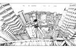  artist_request cityscape copyright_request greyscale jumping monochrome perspective rooftop scenery solo 