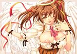  angel breasts large_breasts nipple_slip nipples original shiruko solo twintails wings 