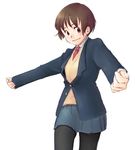  black_legwear blazer jacket lowres mokyusuke original pantyhose school_uniform solo 