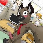  aggressive_retsuko ailurid animal_genitalia anthro balls canine erection female fennec fenneko fox group haida humanoid_penis hyena looking_at_viewer magnificent-arsehole male male_focus mammal necktie penis red_panda retsuko sanrio selfie sheath smile solo_focus vein 