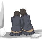  black_hair blazer brown_hair jacket multiple_girls original school_uniform sitting tamaru_tokihiko 