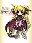  asano_yumemare bardiche blonde_hair chibi fate_testarossa long_hair lyrical_nanoha mahou_shoujo_lyrical_nanoha mahou_shoujo_lyrical_nanoha_a's mahou_shoujo_lyrical_nanoha_strikers solo thighhighs 