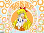  90s aino_minako art_nouveau back_bow bishoujo_senshi_sailor_moon blonde_hair blue_eyes bow choker earrings elbow_gloves flower gloves hair_bow half_updo hands_together highres jewelry long_hair magical_girl orange_(color) orange_choker orange_sailor_collar orange_skirt own_hands_together red_bow sailor_collar sailor_senshi_uniform sailor_venus skirt solo star star_choker super_sailor_venus wallpaper white_gloves 