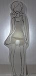  cutout dress greyscale lowres monochrome original panties paper_child papercraft photo sirahase sketch solo sundress underwear 