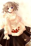  angelic_serenade angelic_serenade_art_collection apron bunny_hair_ornament food frills fruit hair_ornament heterochromia highres lace lasty_farson naruse_chisato solo strawberry tenbatsu_angel_rabbie 