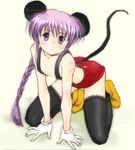  angelous_lazward animal_ears cosplay disney imageboard_colors lowres male_focus mickey_mouse mickey_mouse_(cosplay) oekaki original otoko_no_ko purple_hair solo tail yagisaka_seto 