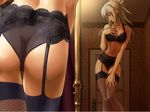  1girl game_cg garter_belt legwear lingerie solo stockings thighhighs underwear 