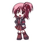  chibi fictional_sister hair_ornament hinamori_amu leg_warmers necktie pink_hair school_uniform shugo_chara! skirt solo 