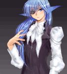  animal_ears blue_hair eyepatch follower_(yagisaka_seto) lowres male_focus oekaki original solo yagisaka_seto 