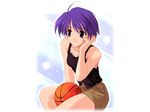  bangs basketball blue_hair gokajou_satsuki happy_lesson sasaki_mutsumi solo 