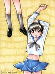  copyright_request gotou_keiji lying midriff school_uniform socks 