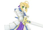  armor artoria_pendragon_(all) blonde_hair fate/stay_night fate_(series) green_eyes jhonwalker saber solo 