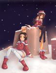  bare_shoulders christmas gift hat kotegawa_yui multiple_girls sairenji_haruna santa_costume santa_hat thighhighs to_love-ru yuki_usagi_(mofurafu) 