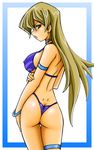  ass back bikini blonde_hair breasts butt_crack covered_nipples dimples_of_venus earrings from_behind jewelry large_breasts long_hair sideboob solo swimsuit tenjouin_asuka thigh_gap thigh_strap thong_bikini tsumitani_daisuke underboob yuu-gi-ou yuu-gi-ou_gx 