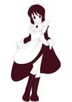  fictional_sister maid monochrome siesta skirt skirt_lift solo zero_no_tsukaima 