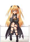  blonde_hair konjiki_no_yami long_hair red_eyes solo thigh_strap to_love-ru two_side_up yuki_usagi_(mofurafu) 