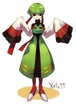 &lt;o&gt;_&lt;o&gt; bad_id bad_pixiv_id character_name costume gen_2_pokemon green_hair kiris personification pokemon shadow short_hair simple_background solo white_background xatu 