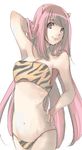  animal_print bikini murakami_mame oni pink_hair solo swimsuit tiger_print urusei_yatsura 