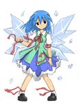  alternate_wings artist_request blue_dress blue_eyes blue_hair cirno dress embellished_costume ice ribbon shoes short_hair socks solo standing touhou wings 