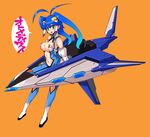  aoba_anoa blue_hair kara_(color) mecha_musume otomedius revealing_clothes solo 