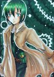  androgynous artist_request coat green green_eyes green_hair kino kino_no_tabi lowres reverse_trap short_hair solo 