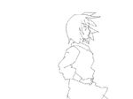  1girl animated animated_gif battle copyright_request easytoon greyscale headbutt lowres monochrome punching umishima_senbon 