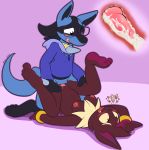  &lt;3 2018 3_toes ahegao alternate_color anthro anthro_on_anthro anvil_position black_fur black_nose blue_fur blue_topwear blush bottomless bracelet brown_eyes canine clothed clothing cum cum_in_pussy cum_inside cum_on_penis cutaway eeveelution eyewear fan_character felicario felino female fur glasses hoodie internal jewelry jolteon knotting legs_up looking_pleasured lucario male male/female male_penetrating mammal nintendo nipples nude on_ground one_eye_closed open_mouth pawpads penetration penis pink_background pink_pawpads pok&eacute;mon pok&eacute;mon_(species) red_fur red_nipples red_penis sex simple_background toes vaginal vaginal_knotting vaginal_penetration video_games white_fur yellow_fur 