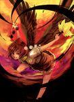  black_wings cis_(carcharias) looking_at_viewer shameimaru_aya solo sunset touhou wings 