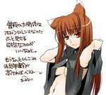  animal_ears holo long_hair nakajima_yuka red_eyes solo spice_and_wolf wolf_ears 