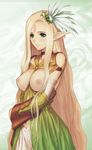  blonde_hair blue_eyes blush breasts eternal_forest's_chanting highres large_breasts long_hair nipples nude nude_filter pointy_ears shining_(series) shining_wind solo tanaka_takayuki third-party_edit 