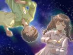  1girl braid copyright_request feathers sleeping space twin_braids umishima_senbon 