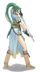  artist_request fire_emblem fire_emblem:_rekka_no_ken green_eyes green_hair long_hair lyndis_(fire_emblem) pelvic_curtain ponytail solo sword weapon 