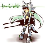 armor armored_boots artist_request boots elbow_gloves gloves gun holding holding_weapon konig_wolf long_hair looking_at_viewer machinery mecha_musume silver_hair simple_background solo standing thigh_boots thighhighs very_long_hair weapon white_background white_gloves zoids 